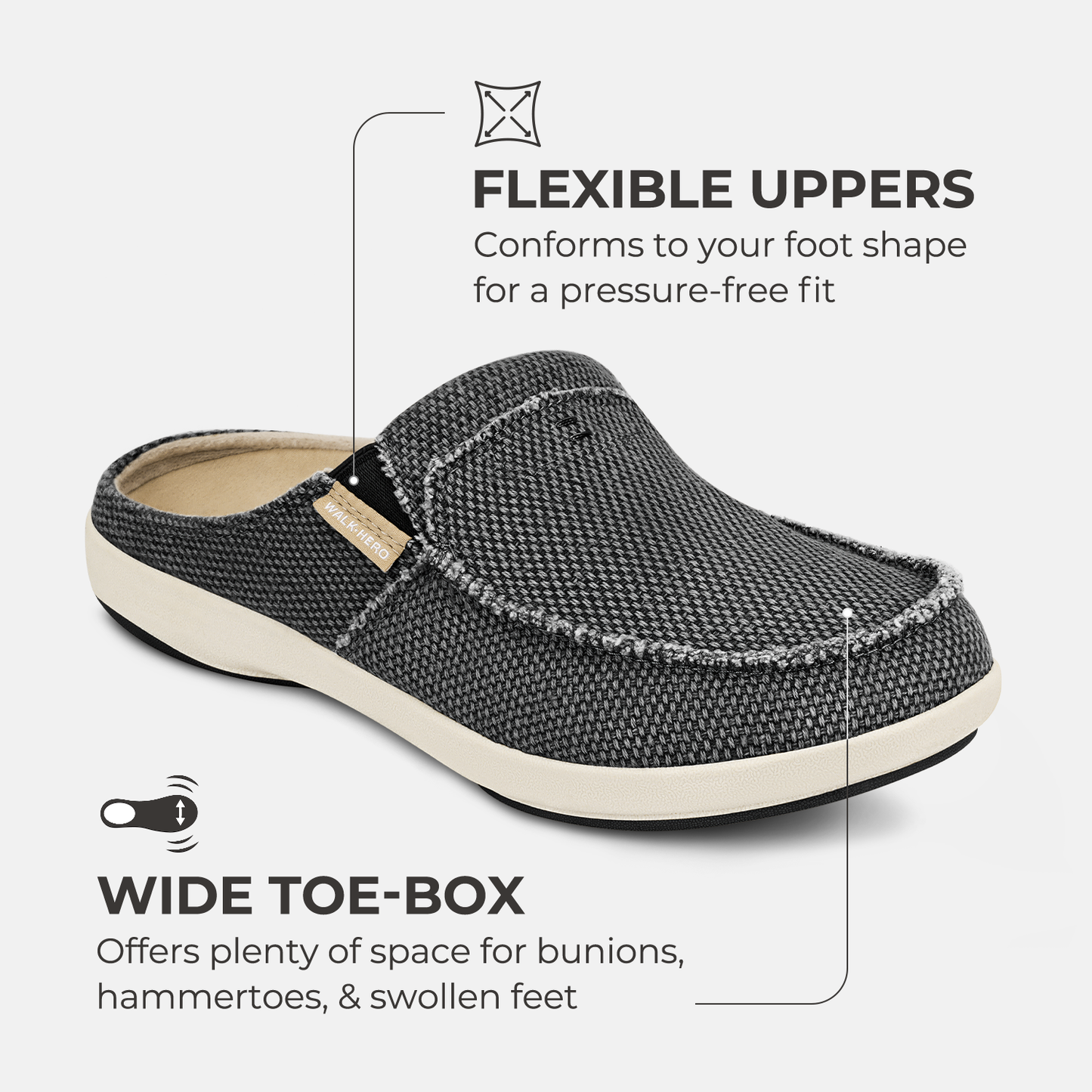Men's Canvas Arch Support Slippers - Buy 1 Get 1 Free
